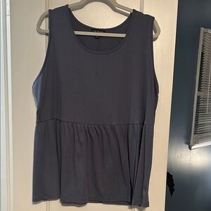Lane Bryant Slate Blue Ribbed Peplum Tank